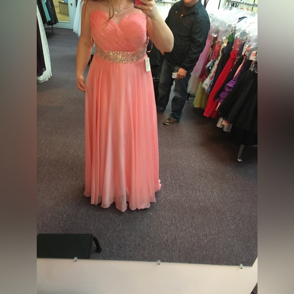 Empire Cut Prom Dress with Beading, Sequins, and Sheer detailing